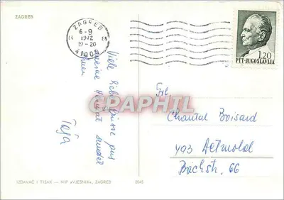 Zagrzeb — widok panoramiczny — IZDAVAČ I TISAK, NIP »VJESNIK«, ZAGREB — Rewers