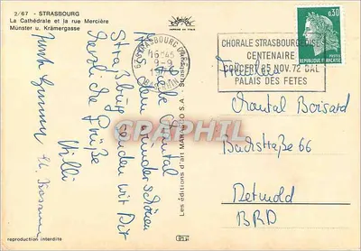 Strasburg — Katedra i ulica Mercière — L. Bollinger — Rewers