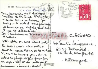 Costa rochosa com barco — La Rochelle — Editor: Les Éditeurs du Gaber — Verso