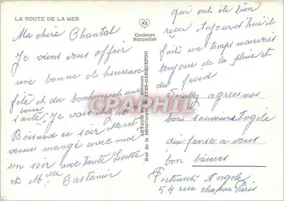 Trasa Morska — Dieppe, Le Tréport, Criel-sur-Mer, Paris — wydawca Couleurs Naturelles — Rewers