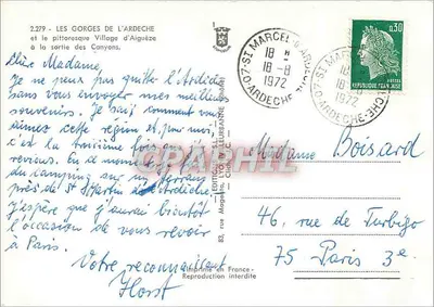 Os Canyons da Ardeche — Edições Magellan, n° 2.279 — Verso