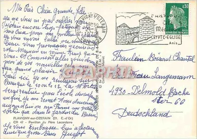 Flavigny-sur-Ozerain — Pavillon van Vader Lacordaire — uitgever CR 47 — Achterkant