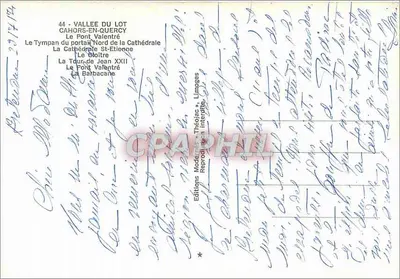 Cahors-en-Quercy — widok panoramiczny i zabytki — Éditions Modernes, Limoges — Rewers