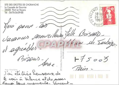 Wodospad Gournier — Vercors, Dauphiné, Francja — Wydawnictwo Chabrier — Rewers