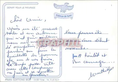 Partida para o pastoreio — Edição de luxo — Editions Bos — Verso