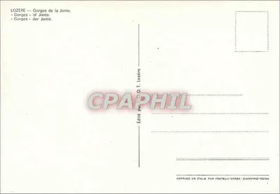 Gorges de la Jonte — Lozère — editado por D. T. Lozère — Reverso