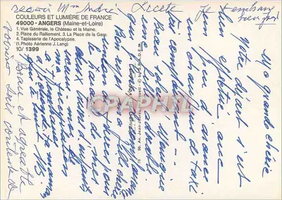 Angers — Stara stolica Anjou — Wydawnictwo Jean-Jaures i Actualité — Rewers