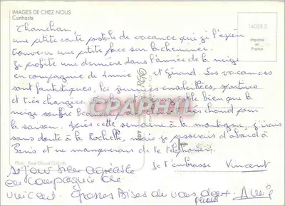 Monts de Chamonix — wschód słońca na Aiguilles Rouges — fotografia René Pérauda — Rewers