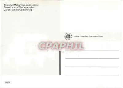 Suíça — Locais emblemáticos — Rud. Suter AG, Oberrieden/Zurique — Verso