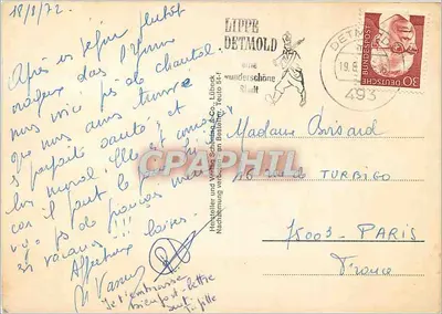 Im Teutoburger Wald — Karta pocztowa panoramiczna z mapą szczegółową — Lippe & Detmold, nr 14 — Rewers