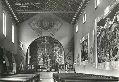 Igreja de Finhaut (Valais) — Interior — Edição Berrochet, n° S 496