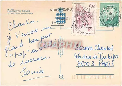Palácio Real e seus muros — Principado de Mônaco — Edições Molitor, N° 393 — Verso