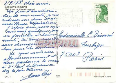 Greouix les Bains — Prowansja — wydawca nie widoczny — Rewers