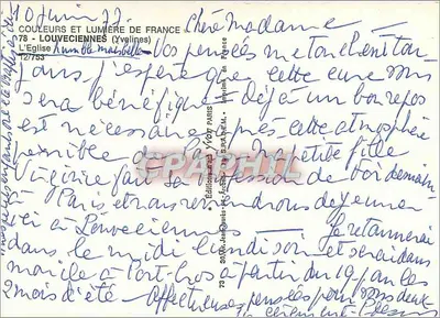 A igreja de Louveciennes — Yvelines — Edições d'Art Paris — Verso