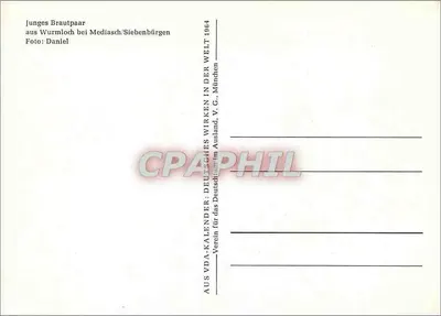Casal jovem — de Wurmlach perto de Mediasch/Siebenbürgen — VDA-KALENDER 1964 — Verso