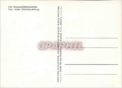 Fort Namutoni — Sudoeste da África — editor VDA-KALENDER 1965 — Verso