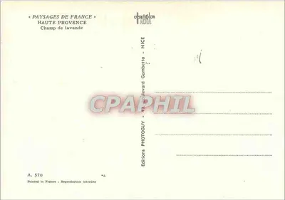 Pole lawendy — Wysokie Prowansje — Wydawnictwo ORADIA, nr A. 570 — Rewers