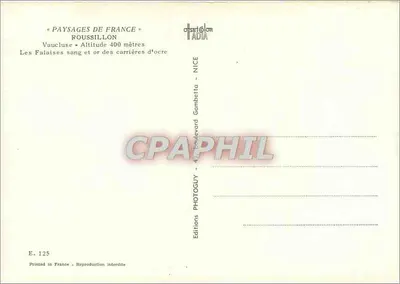 Falisy czerwone i złote kariery oczu — Roussillon — Wydawnictwo Color ADIA — Rewers