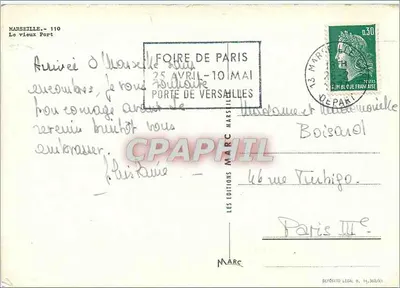 O Velho Portinho — Marselha — Les Éditions Marc, n°110 — Verso