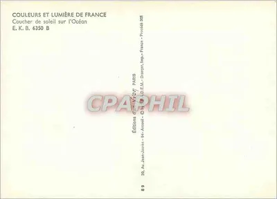Pôr do sol no Oceano — Éditions Jean-Arauël — n° 6350 B — Verso