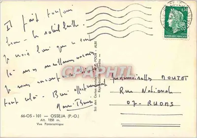 Osseja (P.O.) — Vista panorámica — Sti des Cartes Postales APAS-POUX - ALBI — Reverso