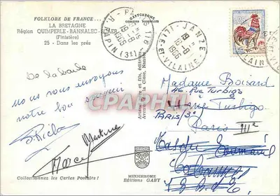 Folklore da França — A Bretanha — Quimperlé-Bannalec-Scaër — Nas pradarias — Edições Gaby — Verso