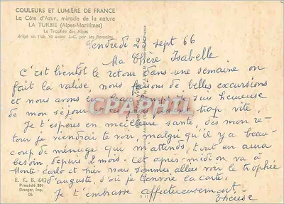 O Troféu das Alpes — La Turbie — erguido no ano VI a.C. pelos Romanos — Dranger, Imp. 643 — Verso