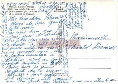 Meaux — Ogród Bossuet — Wydawca IRIS, n° 4.023 — Rewers