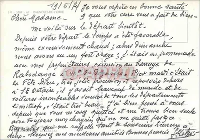 Bagnoles-de-l'Orne — Vue panoramique des principaux lieux — Éditeur J.R. n° 3589 — Verso