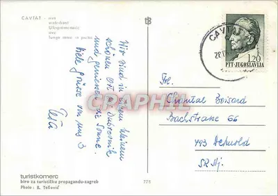 Cavtat — kade langs de zee — uitgever turistkomerc, Zagreb, n°778 — Achterkant
