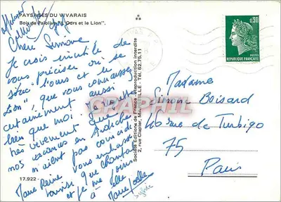 Bois de Pajolive / Le Lion — PAYSAGES DU WVRAIS — Société Éditions de France — Verso