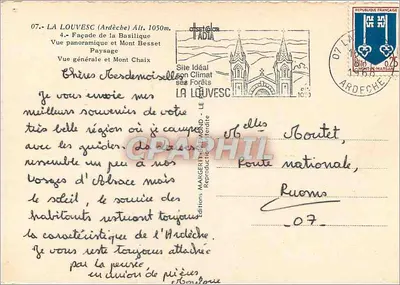 La Louvesc — Vue panoramique et Basilique — Éditions MARGELIN — Verso