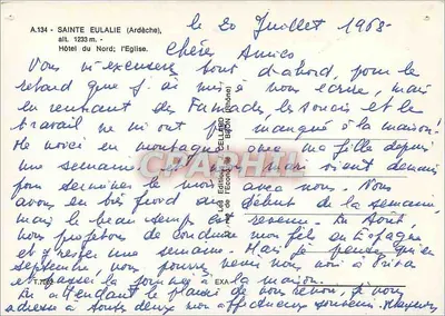 Sainte-Eulalie (Ardèche) — Hotel do Norte e a igreja — Les Éditions de l'Économie — Verso