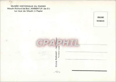 Młyn Richard de Bas - Ambert (P.-de-D.) — Koło Młyna na Papier — Cliché Parant — Rewers