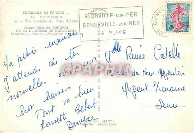 Menina normanda com vaca — Folklore da França, série 40 — Éditions Gaby — Verso