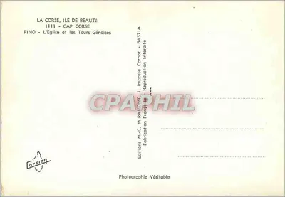 Pino - Die Kirche und die Genueser Türme — Cap Corse — Editions M.-C. MIRAMONTI — Rückseite