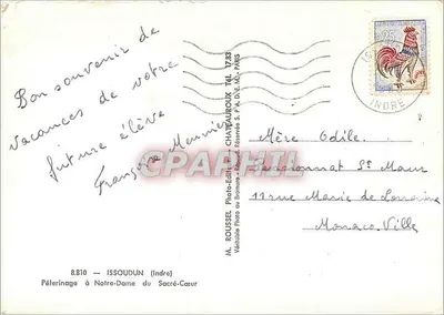 Issoudun — Pielgrzymka do Najświętszej Maryi Panny Serca Piekł — M. Roussel, Châteauroux — Rewers