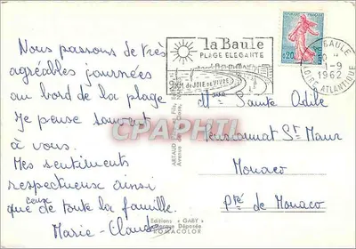A Côte d'Amour — vista panorâmica de Saint-Nazaire, Saint-Marc, Sainte-Marguerite, Pornichet, La Baule-les-Pins, Le Pouliguen, Batz-sur-Mer, Le Croisic, Guerande, La Turballe, Piriac-sur-Mer — Éditions Gaby — Verso