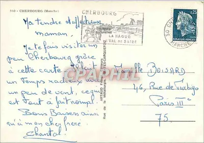 Cherbourg — Vista geral da Estação Marítima e paquebes "Queen Elizabeth" e "Queen Mary" — Editor ARTAUD Frères, N° 560 — Verso