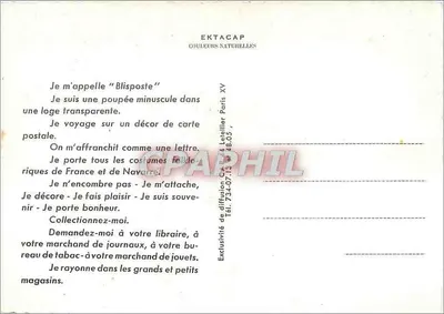 Poupées regionali della Francia — Editore EKTACAP, serie XV — Verso