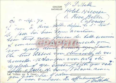Louistreham-Riva-Bella — Os Voiliers no Canal — Cores Naturais — Verso