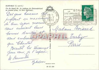 Isola del Grand Bé — Tomba di Chateaubriand — Forte Nazionale — Edizioni Cité Corsaire — Verso