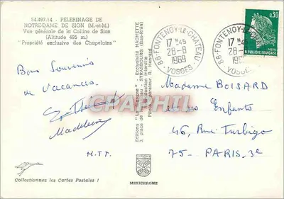 Notre-Dame de Sion — Ogólny widok wzgórza Sion — Wydawnictwo Hachette — Rewers