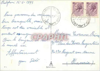 Itália — cartão postal ilustrado com trajes regionais — editor G. M. (Natali) Paris — Verso