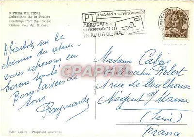 Riviera — Widok na Ventimiglia, Sanremo, Bordighera — Wyd. Gleffe — Rewers