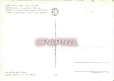 Pompéia - Fórum Civil - Lado sul — editor R. Mariari & C. - n° 805 — Verso