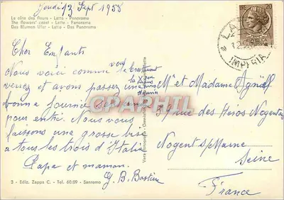 Riviera of Flowers - Latte - Panorama — Publisher Zappa C. - Sanremo — Back