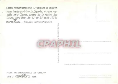 Międzynarodowa wystawa euroFlora w Genui — 17–25 kwietnia 1971 — wydane w Włoszech — Rewers