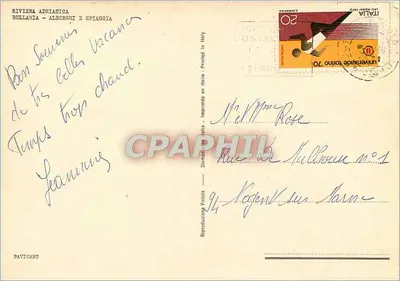 Bellaria — Riviera Adriática — Pavicart — Verso