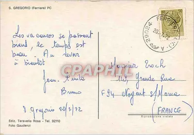 S. Gregorio (Ferriere) — widok wsi i kościoła — Wyd. Taravella Rosa — Rewers